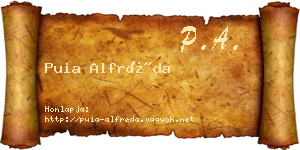 Puia Alfréda névjegykártya